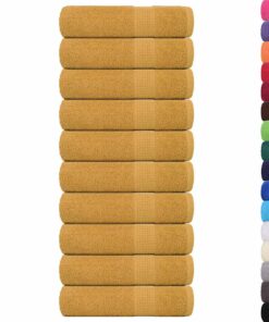 vidaXL Handdoeken FROGN 10 st 50x100 cm 360 g/m² goud