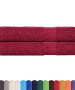 vidaXL Handdoeken FROGN 2 st 100x200 cm 360 g/m² bordeaux