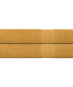 vidaXL Handdoeken FROGN 2 st 100x200 cm 360 g/m² goud