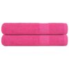 vidaXL Handdoeken FROGN 2 st 100x200 cm 360 g/m² roze