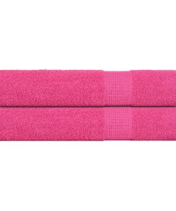 vidaXL Handdoeken FROGN 2 st 100x200 cm 360 g/m² roze