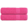vidaXL Handdoeken FROGN 2 st 50x100 cm 360 g/m² roze