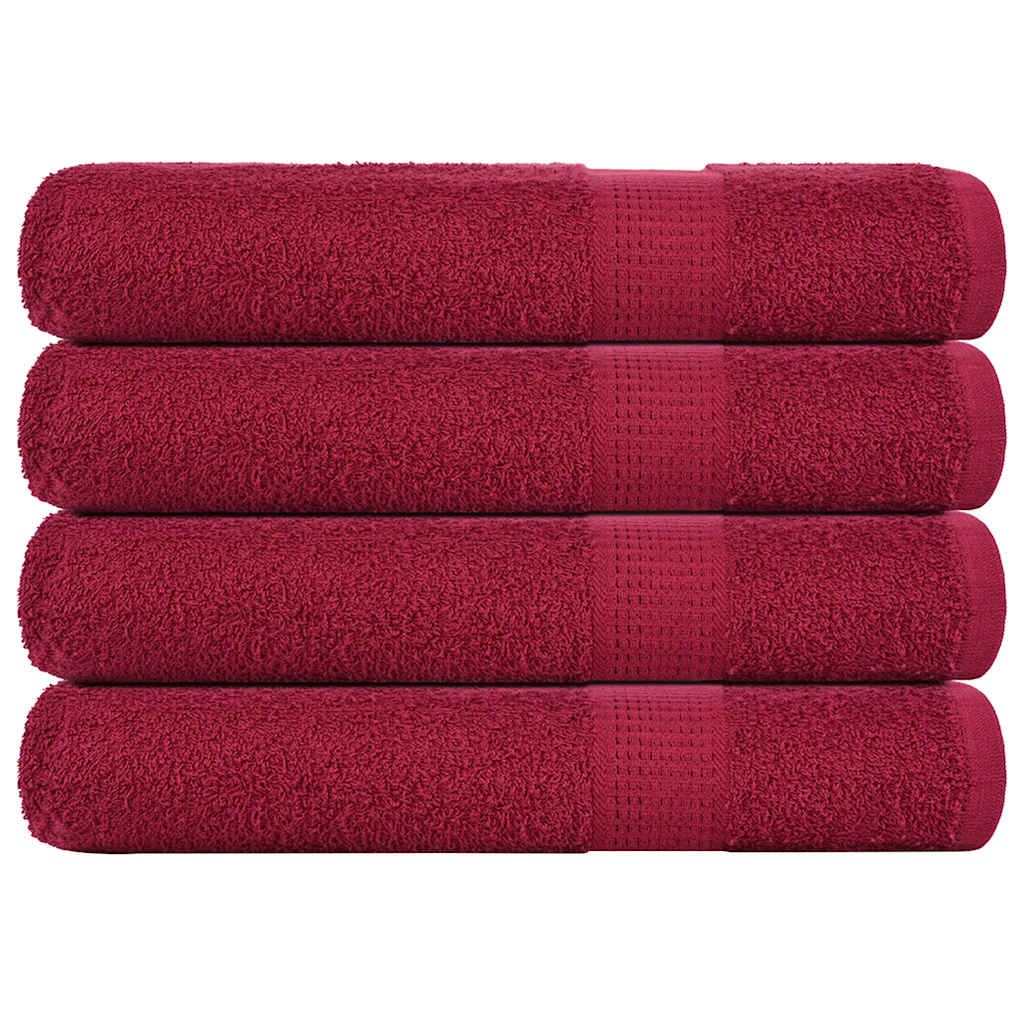 vidaXL Handdoeken FROGN 4 st 100x200 cm 360 g/m² bordeaux