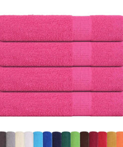 vidaXL Handdoeken FROGN 4 st 100x200 cm 360 g/m² roze