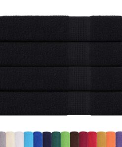 vidaXL Handdoeken FROGN 4 st 100x200 cm 360 g/m² zwart