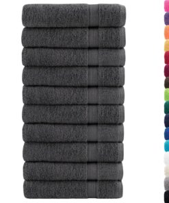 vidaXL Handdoeken SOLUND 10 st 600 g/m² 100x150 cm antracietkleur