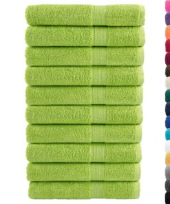 vidaXL Handdoeken SOLUND 10 st 600 g/m² 100x200 cm appelgroen