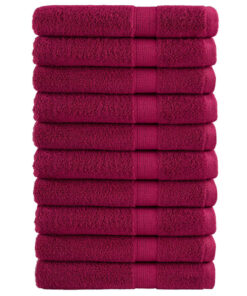 vidaXL Handdoeken SOLUND 10 st 600 g/m² 100x200 cm bordeauxrood