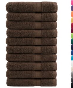 vidaXL Handdoeken SOLUND 10 st 600 g/m² 100x200 cm bruin