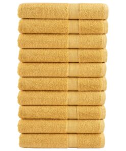 vidaXL Handdoeken SOLUND 10 st 600 g/m² 100x200 cm goudkleurig