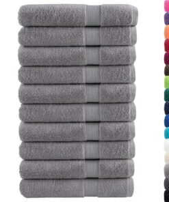 vidaXL Handdoeken SOLUND 10 st 600 g/m² 100x200 cm grijs