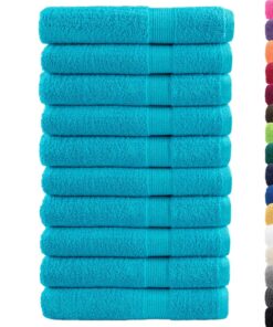 vidaXL Handdoeken SOLUND 10 st 600 g/m² 100x200 cm turquoise