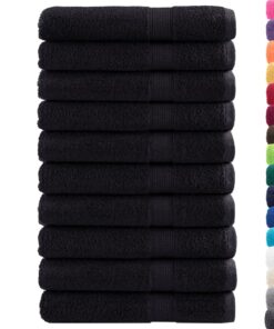 vidaXL Handdoeken SOLUND 10 st 600 g/m² 100x200 cm zwart