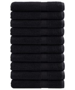 vidaXL Handdoeken SOLUND 10 st 600 g/m² 100x200 cm zwart