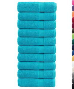 vidaXL Handdoeken SOLUND 10 st 600 g/m² 50x100 cm turquoise