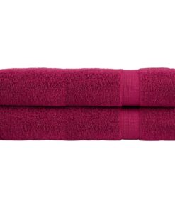vidaXL Handdoeken SOLUND 2 st 600 g/m² 100x200 cm bordeauxrood