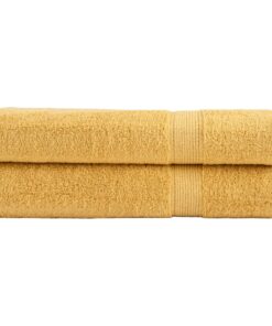 vidaXL Handdoeken SOLUND 2 st 600 g/m² 100x200 cm goudkleurig