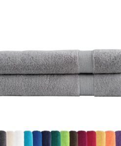 vidaXL Handdoeken SOLUND 2 st 600 g/m² 100x200 cm grijs