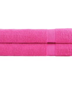 vidaXL Handdoeken SOLUND 2 st 600 g/m² 100x200 cm roze