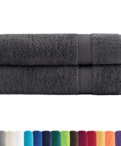 vidaXL Handdoeken SOLUND 2 st 600 g/m² 50x100 cm antracietkleurig