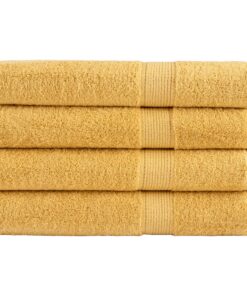vidaXL Handdoeken SOLUND 4 st 600 g/m² 100x200 cm goudkleurig