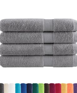 vidaXL Handdoeken SOLUND 4 st 600 g/m² 100x200 cm grijs