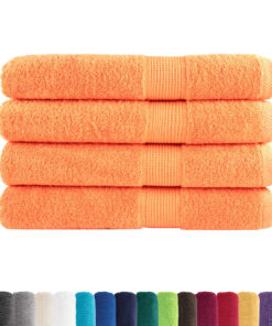 vidaXL Handdoeken SOLUND 4 st 600 g/m² 100x200 cm oranje
