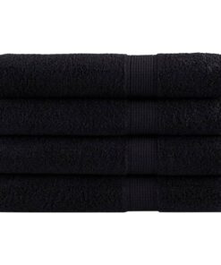 vidaXL Handdoeken SOLUND 4 st 600 g/m² 100x200 cm zwart
