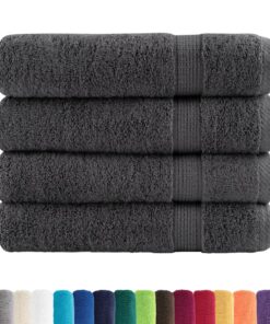 vidaXL Handdoeken SOLUND 4 st 600 g/m² 50x100 cm antracietkleurig