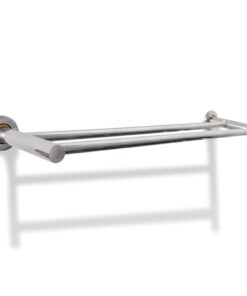 vidaXL Handdoekenrek met 2 buizen roestvrij staal