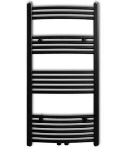 vidaXL Handdoekradiator Wandgemonteerd Zwart