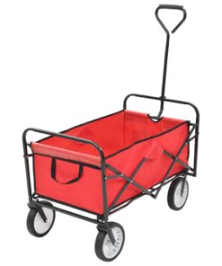 vidaXL Handkar inklapbaar staal rood