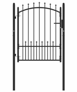 vidaXL Hekdeur met spijkers Zwart 100 x 125 cm Poedergecoat staal