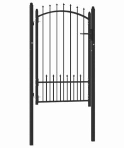 vidaXL Hekdeur met spijkers Zwart 100 x 150 cm Poedergecoat staal