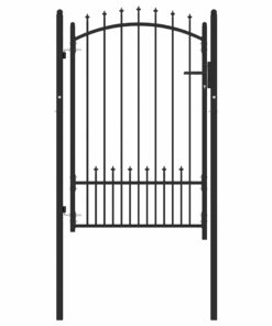 vidaXL Hekdeur met spijkers Zwart 100 x 150 cm Poedergecoat staal