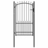 vidaXL Hekdeur met spijkers Zwart 100 x 175 cm Poedergecoat staal