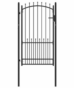 vidaXL Hekdeur met spijkers Zwart 100 x 175 cm Poedergecoat staal