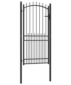 vidaXL Hekdeur met spijkers Zwart 100 x 200 cm Poedergecoat staal