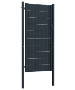 vidaXL Hekpoort PVC en staal 100x124 cm antraciet