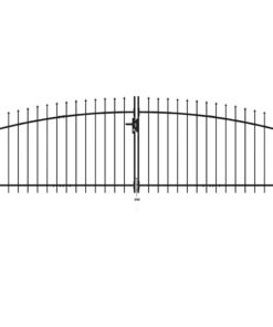vidaXL Hekpoort dubbele deur met speren bovenkant 400x150 cm