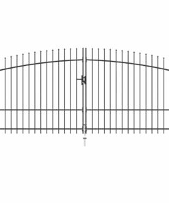 vidaXL Hekpoort dubbele deur met speren bovenkant 400x225 cm