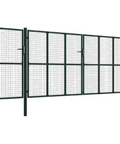 vidaXL Hekpoort met slot Groen 175 cm Staal