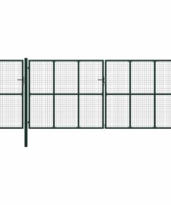 vidaXL Hekpoort met slot Groen 175 cm Staal