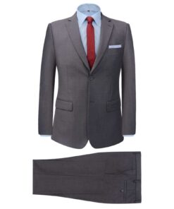 vidaXL Heren 2-delig Pak Grijs 50 Polyester