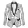vidaXL Heren Blazer Zilver 48 Polyester