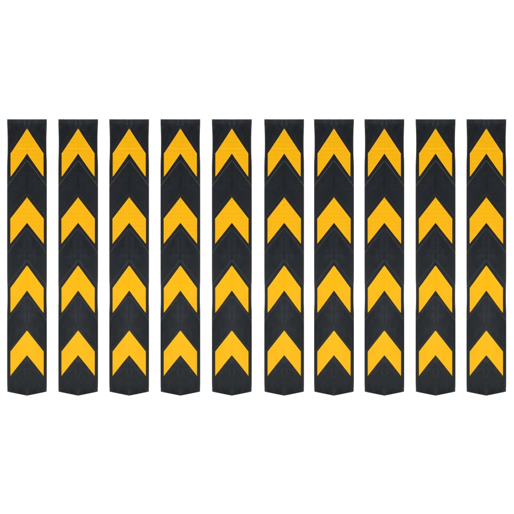 vidaXL Hoekbeschermers reflecterend 80 cm rubber 10 st