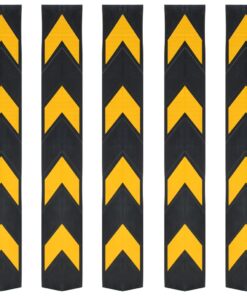 vidaXL Hoekbeschermers reflecterend 80 cm rubber 5 st