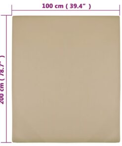 vidaXL Hoeslaken jersey 100x200 cm katoen taupe