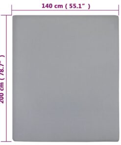 vidaXL Hoeslaken jersey 140x200 cm katoen grijs