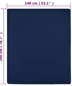 vidaXL Hoeslaken jersey 140x200 cm katoen marineblauw